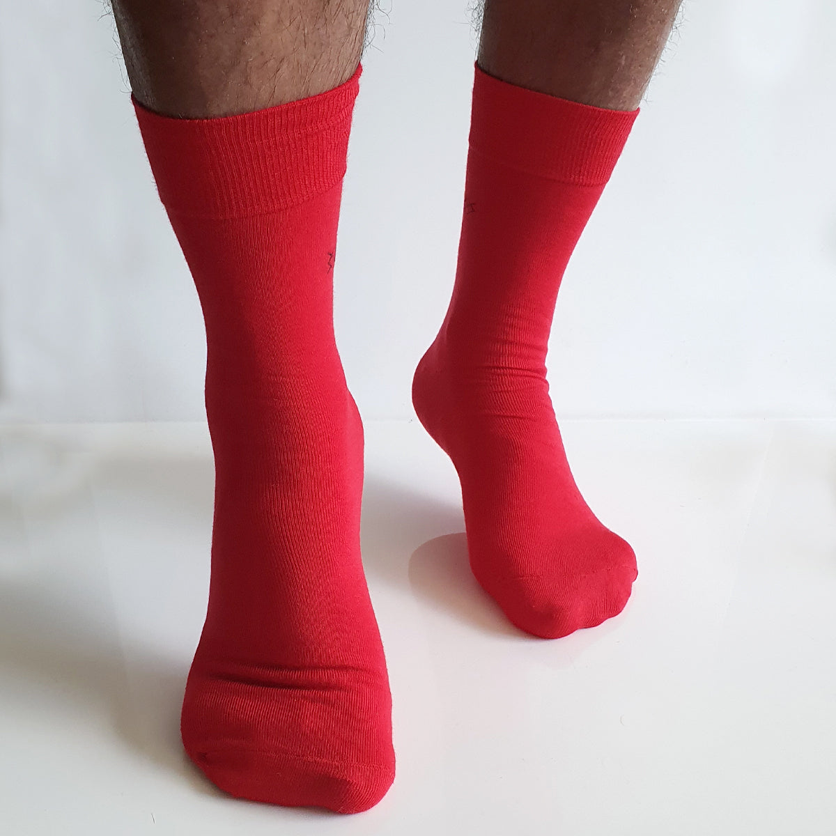 Røde bomullssokker herre