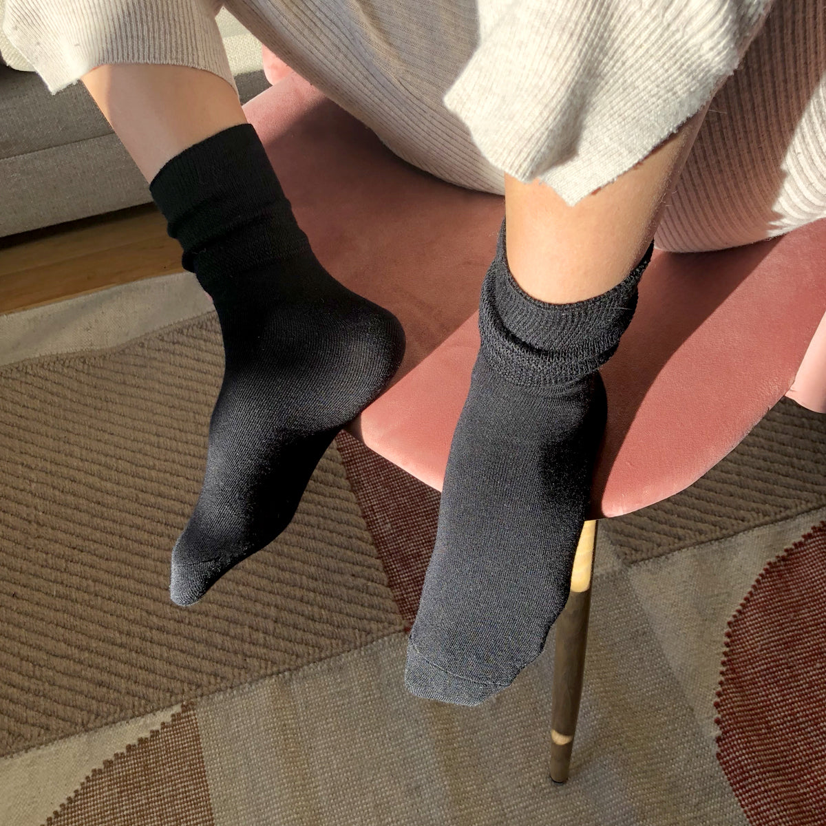 sorte bambussokker no elastic