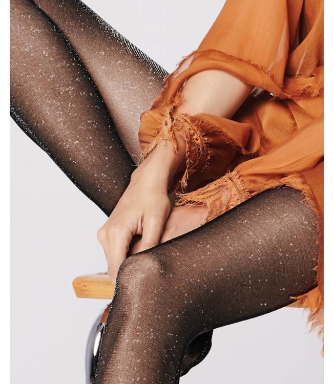 Sort 
strømpebukse med sølv glitter