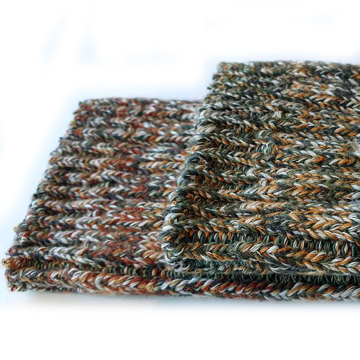 Grønn blandingsfarget 93% økologisk bomullssokker til herre