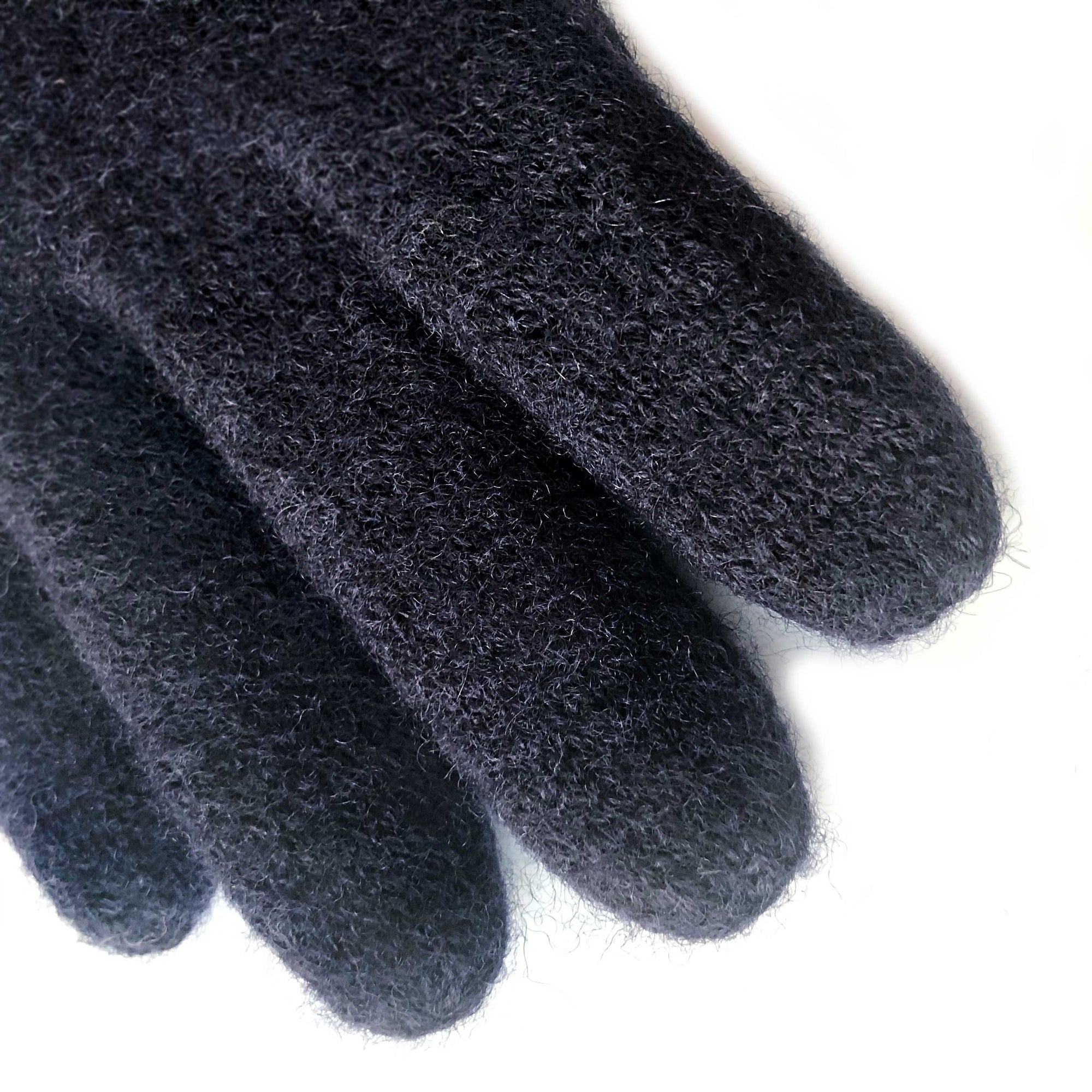 Women's felted 100% wool mitten, leather edge, unlined