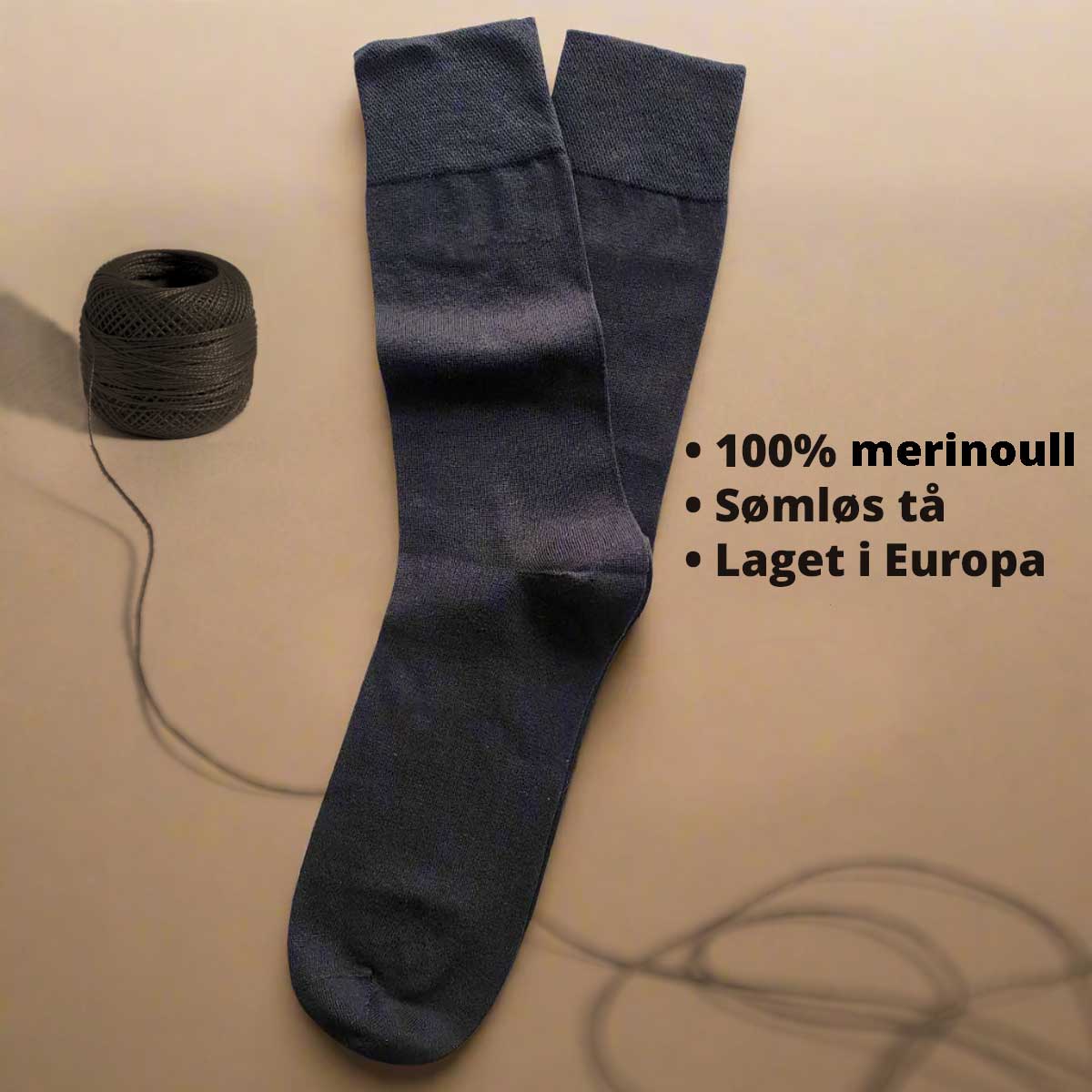 100% merinoull tynne sokker • komfort topp