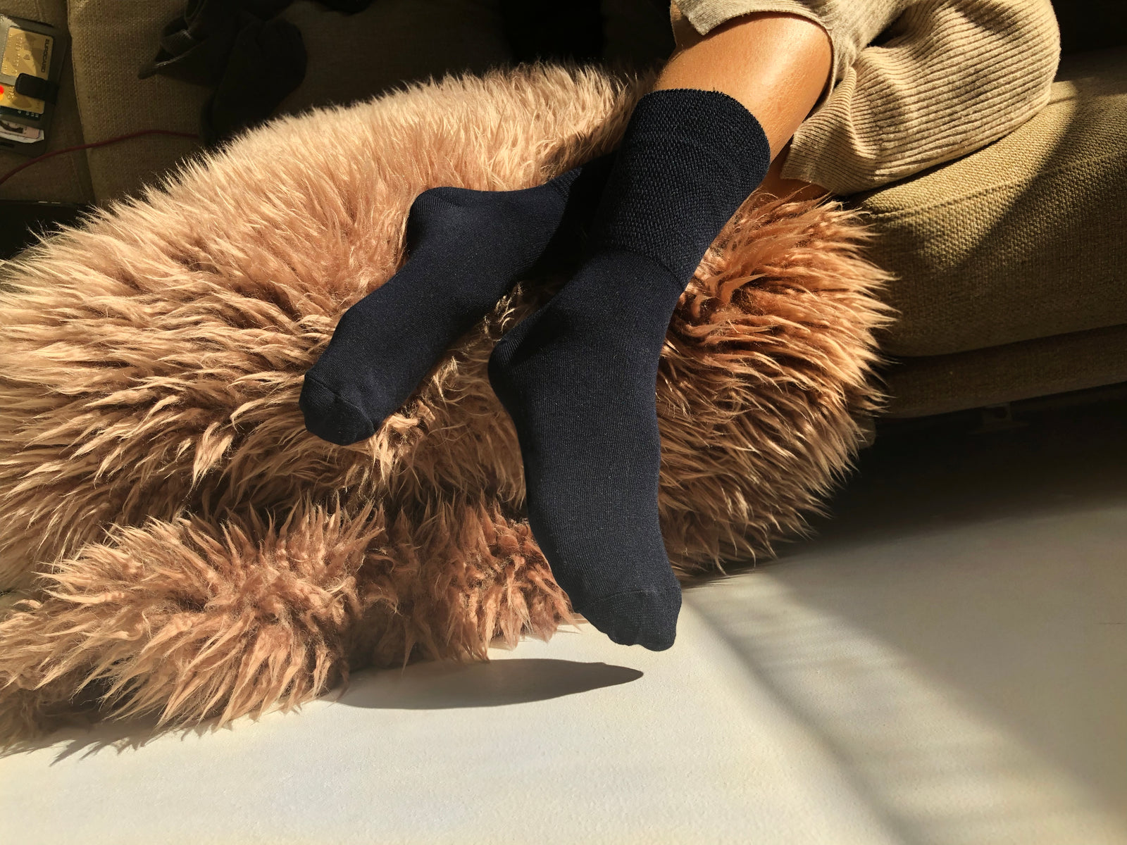 Sorte 90% merino ullsokker • FEILMERKET str 47-49