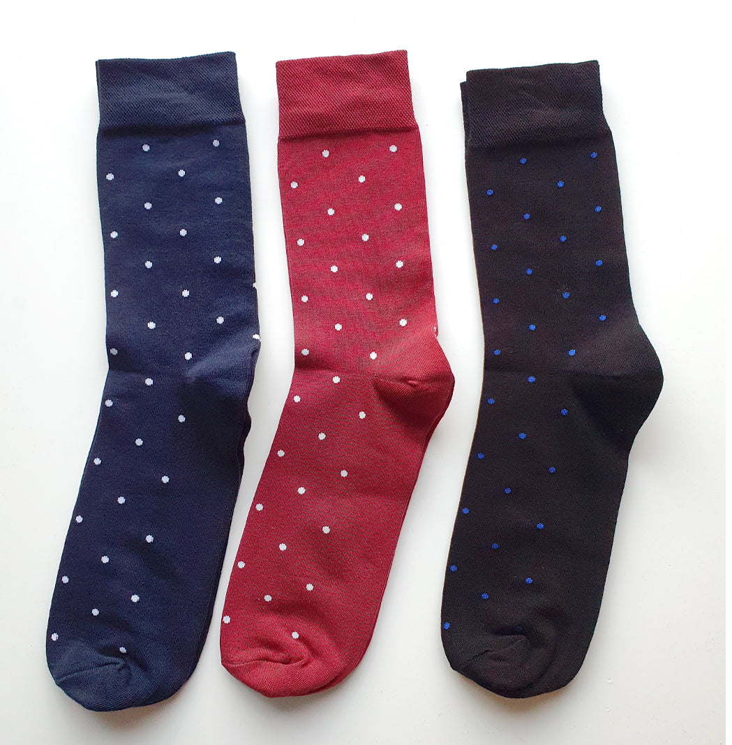 herre bomullssokker med prikker