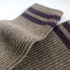 Old school retro tennis herresokker •  beige med lilla striper • ull/cashmere