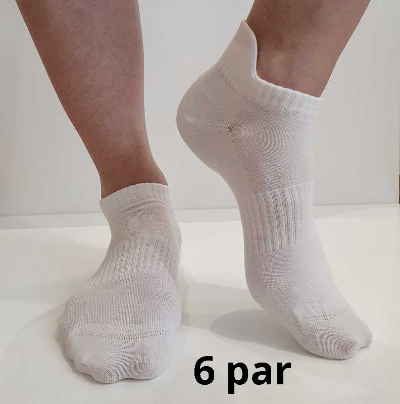 6-pk ankel bomullsokker med tab