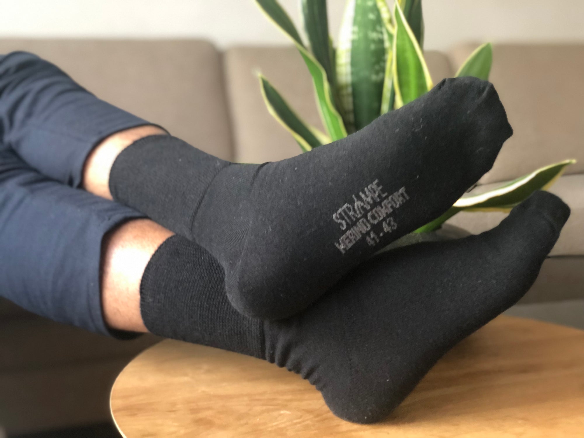 Pack of black 90% merino wool socks • not tight