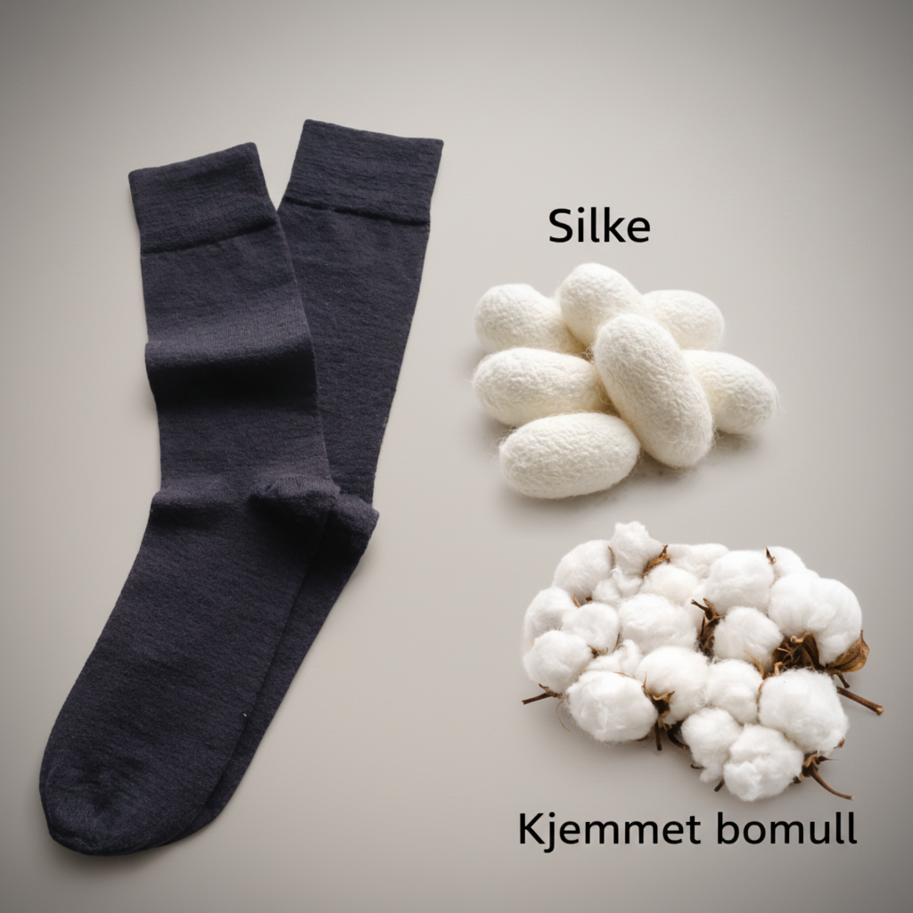 Silke- og bomull sokker • 100% rene, naturlige sokker