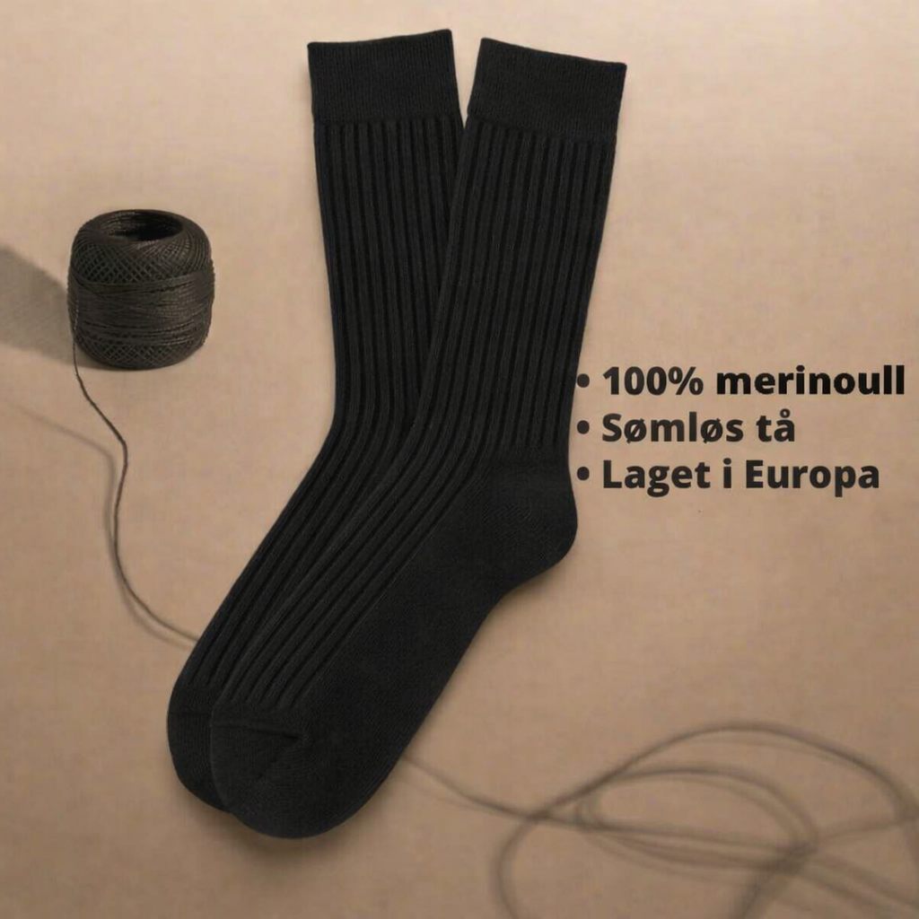 Tynne-ullsokker-til-dressko-sorte-merinoull-sokker-herre-og-dame
