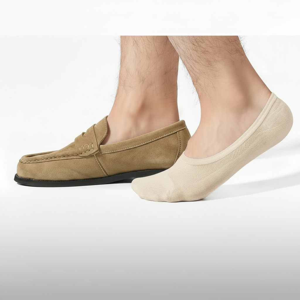 Usynlige sokker i loafers og mokkasiner