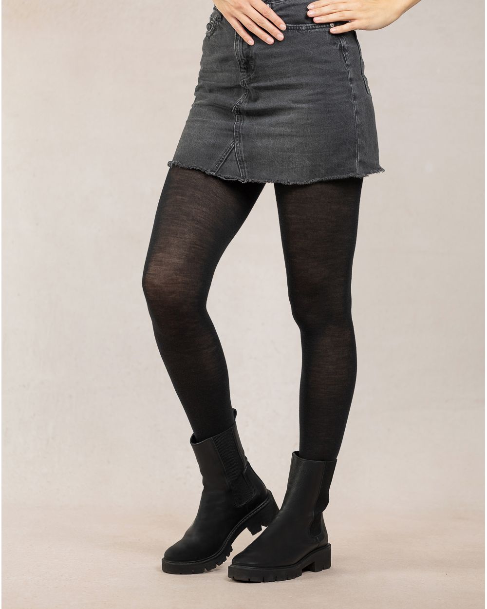 Bleuforêt merinoull strømpebukse med bomull på innsiden