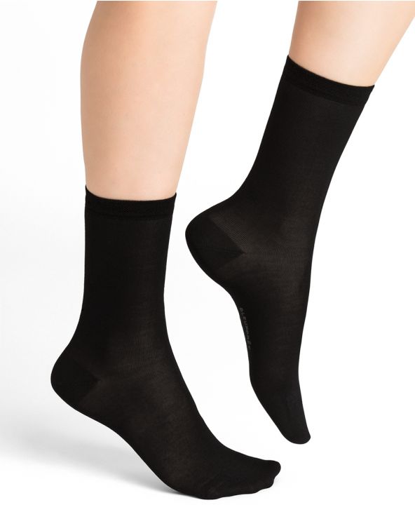 Bleuforêt 91% black silk socks