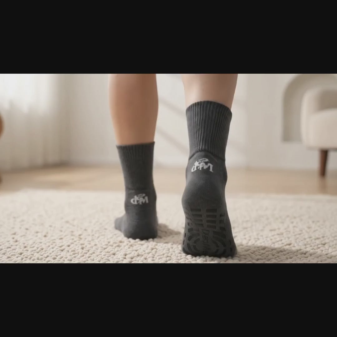 Medic Silver Anti-slip, diabetiske sokker i bomull med myk frotté og anti-skli