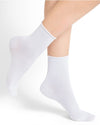 Hvite roll-top sokker i tynn, finslig bomull