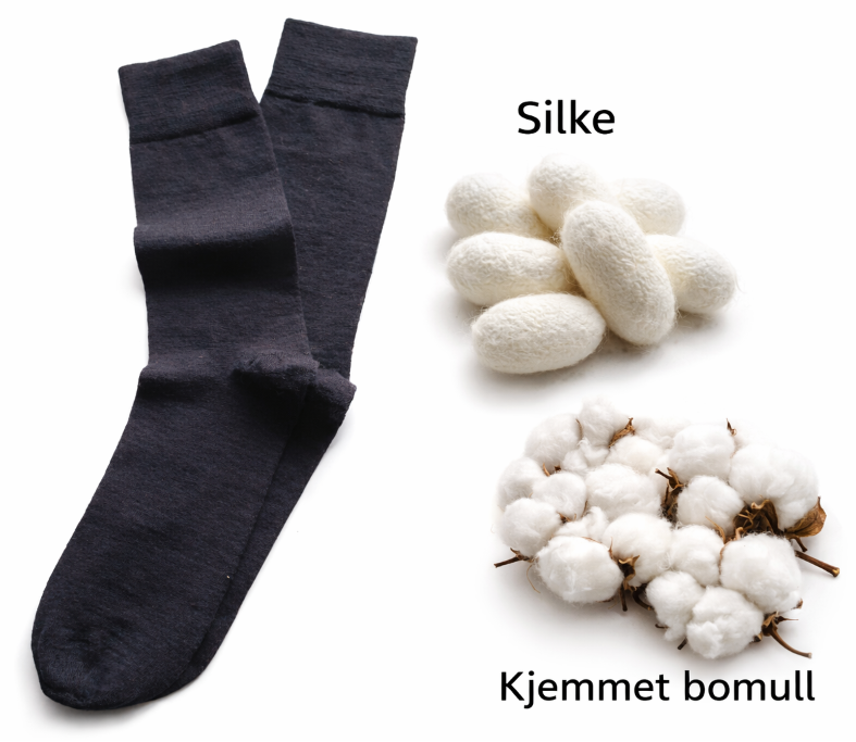 Silke- og bomull sokker • 100% rene, naturlige sokker