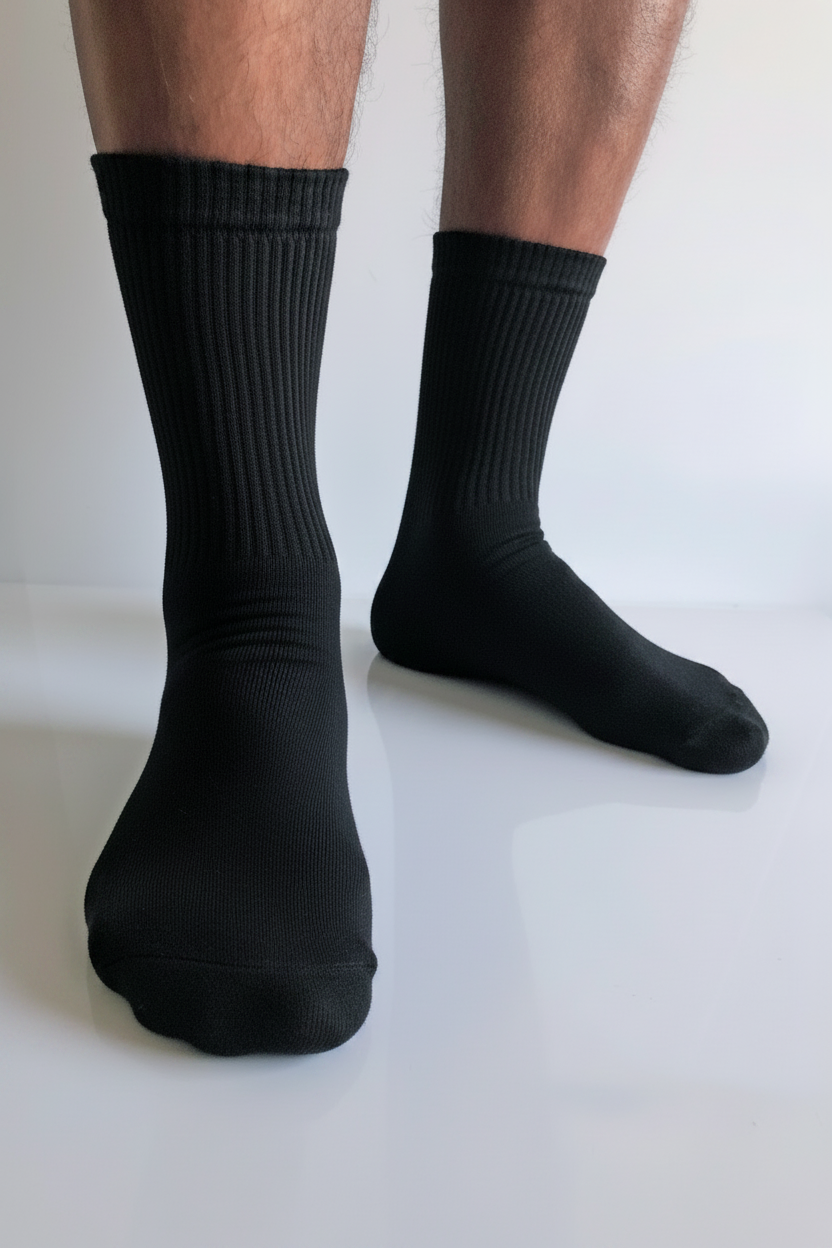 sorte -tennissokker i bambus 