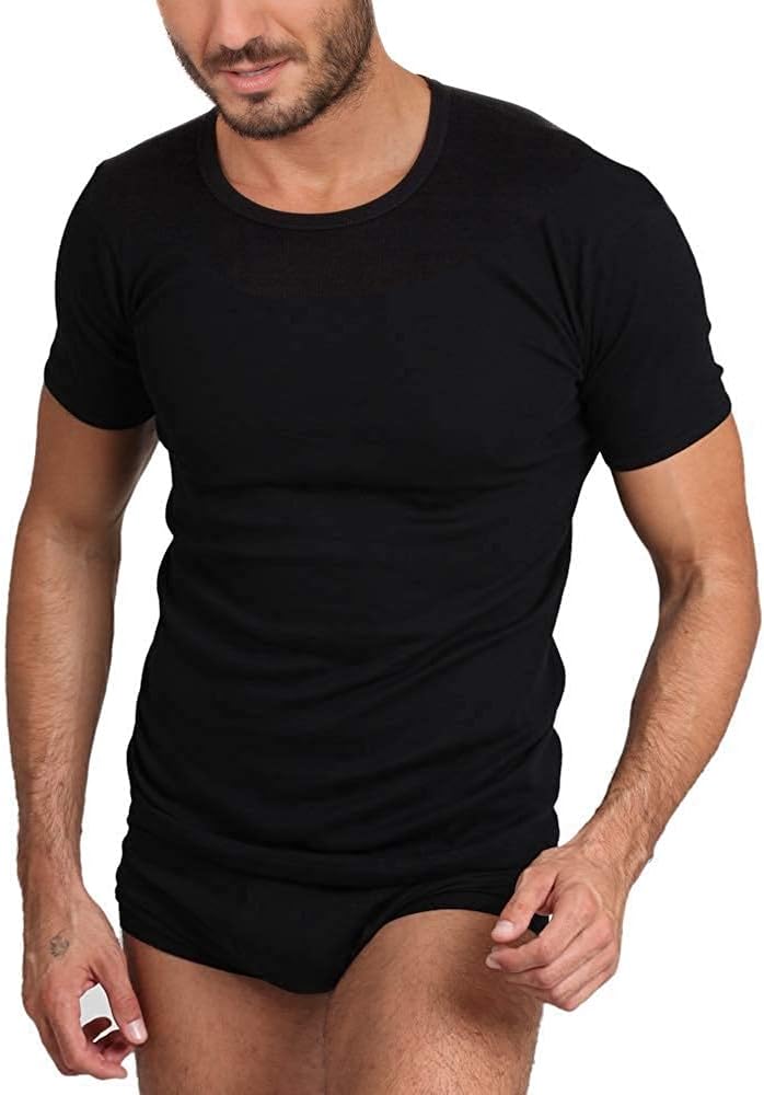 Ull og silke t-shirt herre