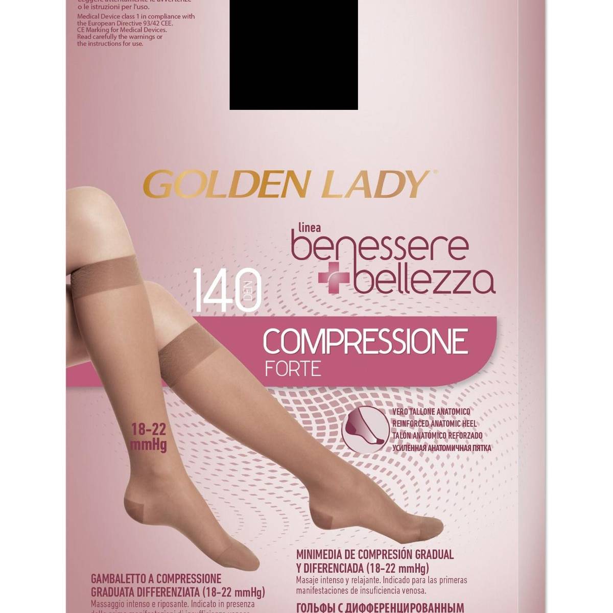 Compression stockings in skin tone and black