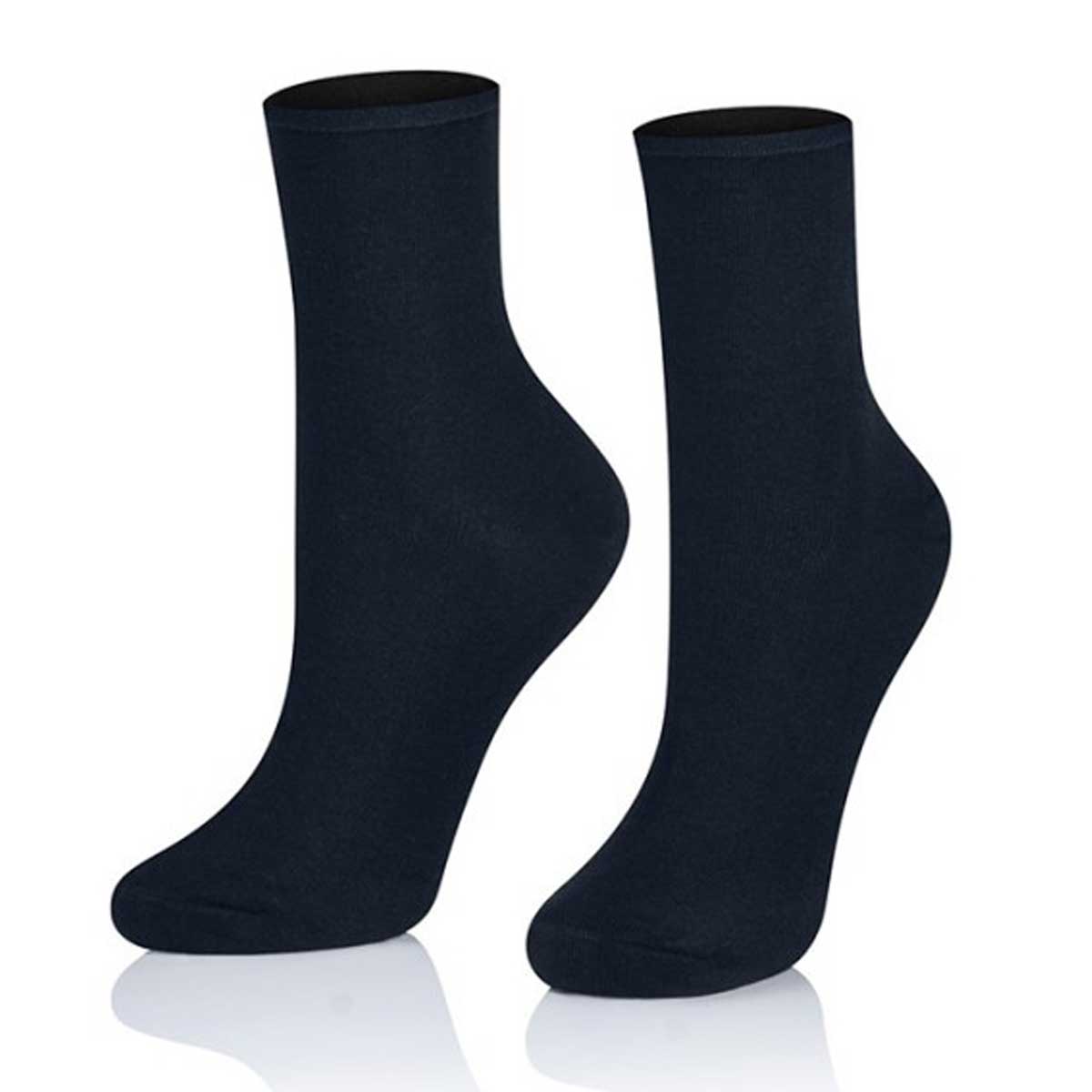 3-pk finslige bomullsokker med rullekant • sokker som ikke strammer
