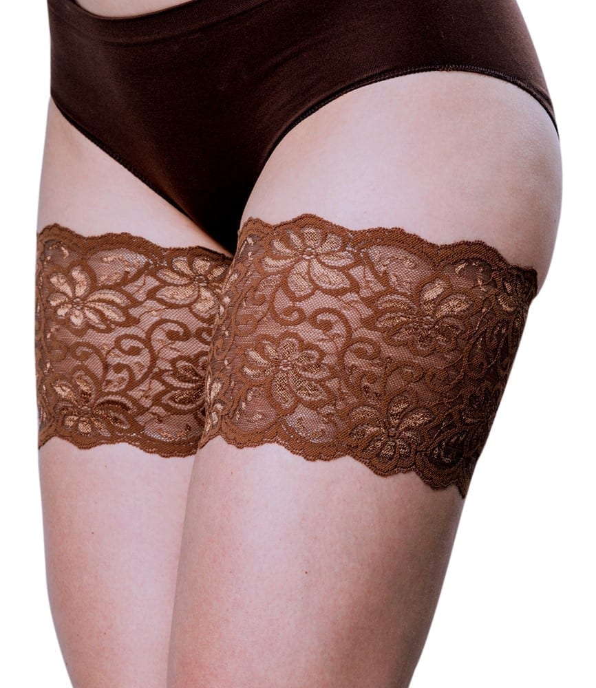 Bandelettes Dolce chocolate lace patterned thigh band against chafing STROMPE strompe.no