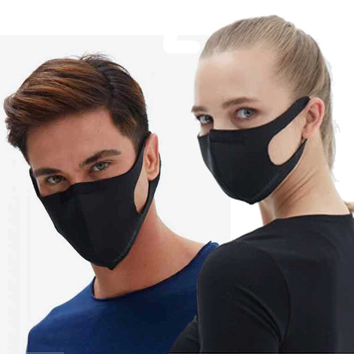 3D Spacer 3-layer plain mask, blue • black • gray • green (adult) washable and reusable