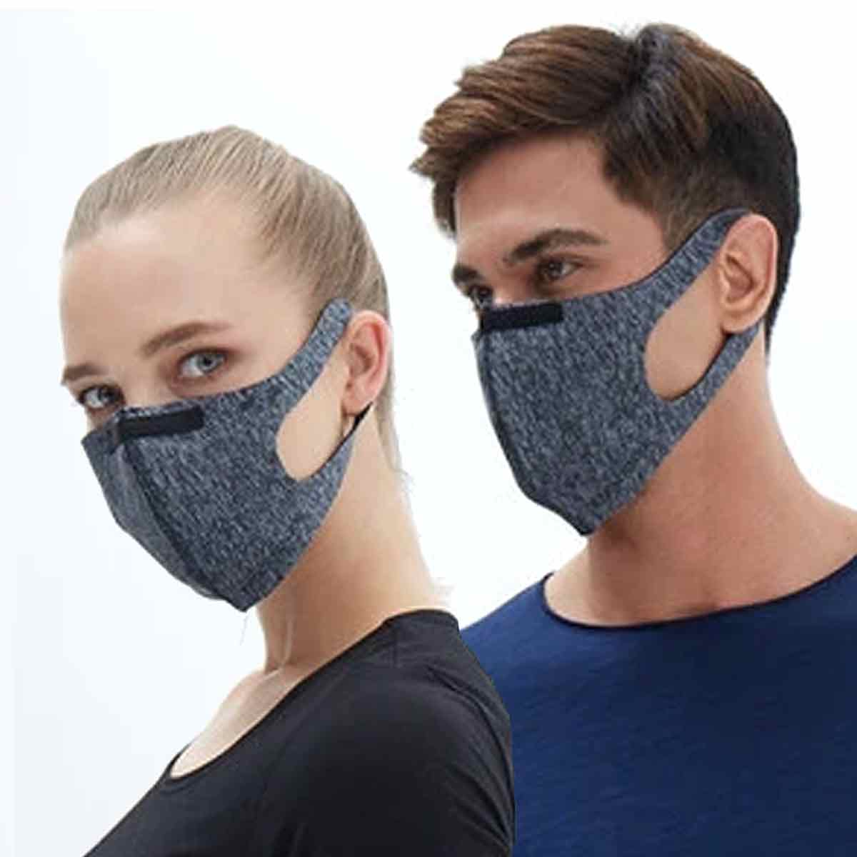 3D Spacer 3-layer plain mask, blue • black • gray • green (adult) washable and reusable