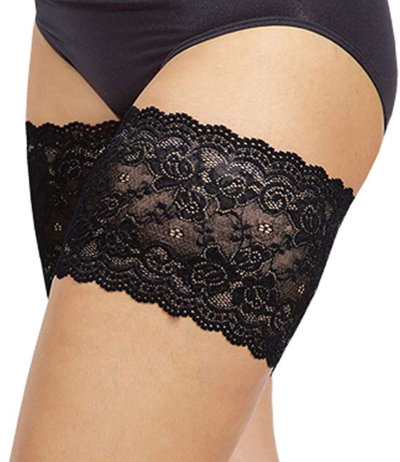 Bandelettes Dolce black lace-patterned thigh band against chafing