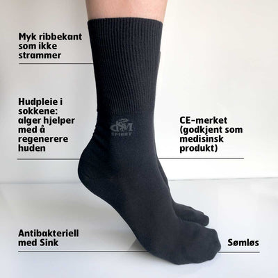 Diabetesstrømper -Helsesokker - diabetiske Smart Seacell sokker