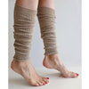 Beige leggvarmere med ull