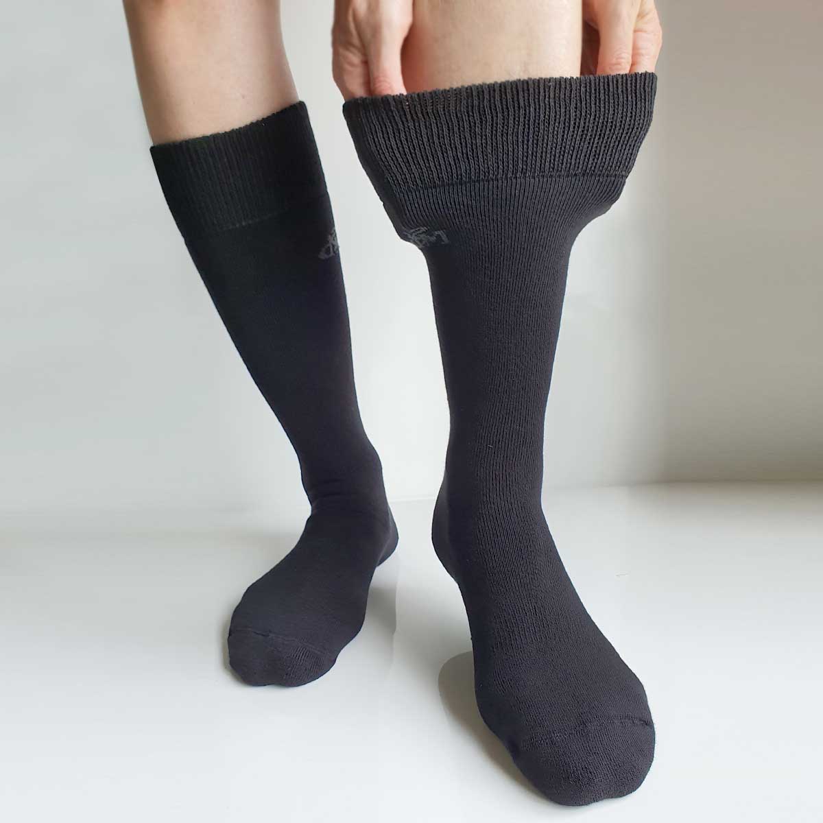 Medic Deo diabetic knee socks in cotton with soft terry - socks that do not tighten