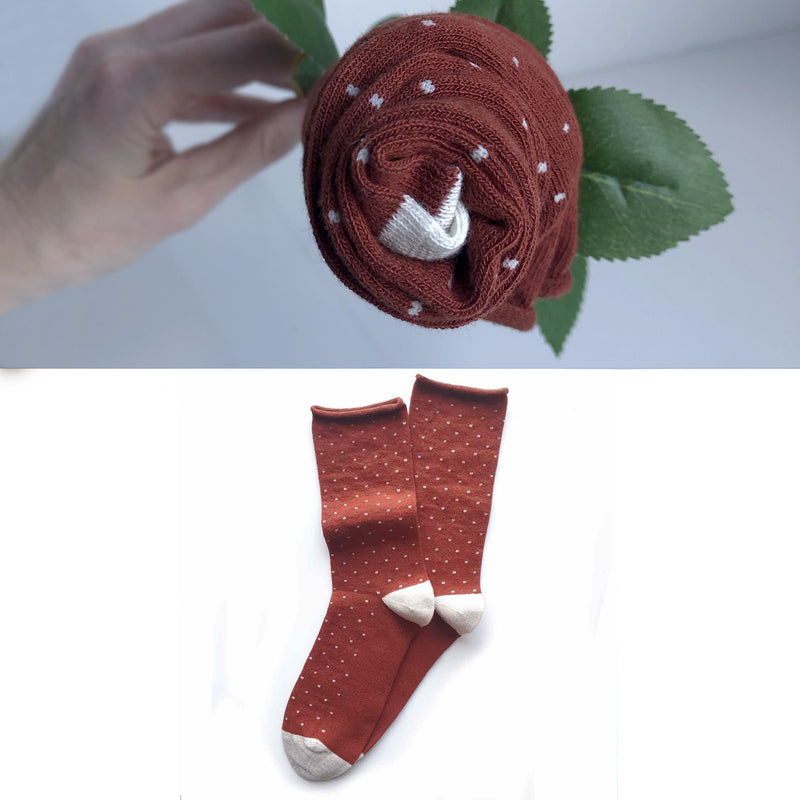 Rosesokk i myk bomull til dame