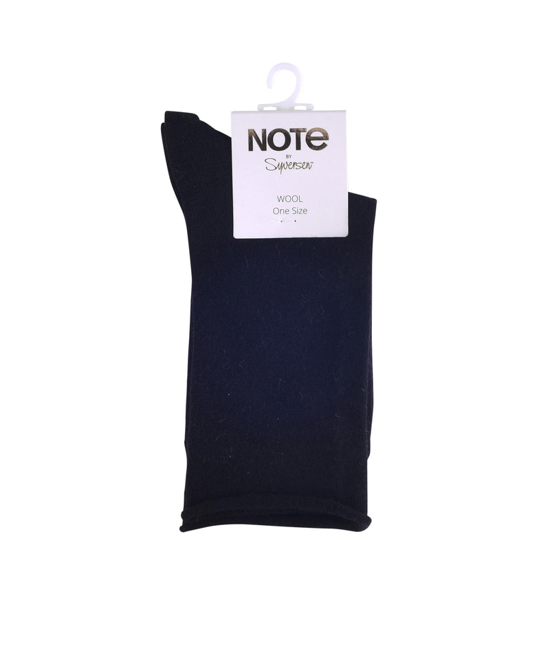 NOTE WOMAN WOOL ROLL TOP sokker i  marineblå