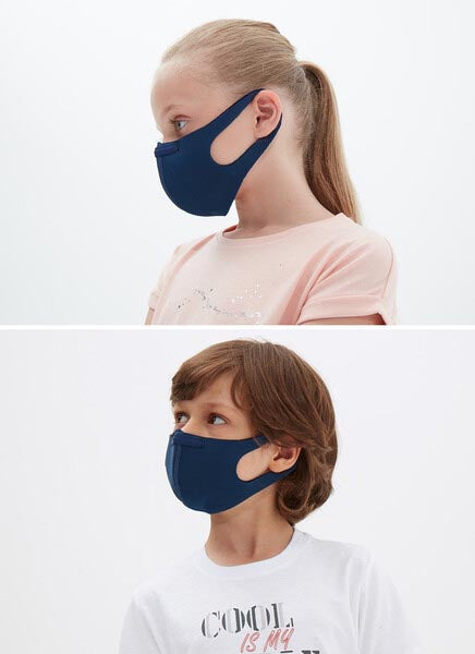 3D Spacer 3-layer black/blue/grey, cloth mask children (7-12 years)